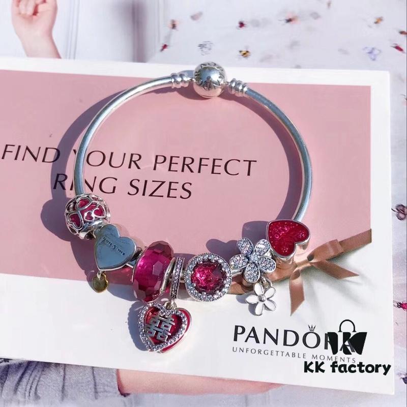 692fe4b699f2d84055c8c118 Pandora Pandora Enthusiastic Rose Red Festive Double Happiness New Arrival! Perfectly crafted with one-to-one cabinet materials, quality comparable to official counter products!