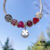 692fe4bb99f2d84055c8c125 Pandora Enamel Clover Passionate Rose Red New Arrival! High-Quality Replica with Original Materials, Full Diamond-Paved Hollow Clover Pendant with Rose Red Heart Faceted Glass and Sparkling Cat's Eye, Double-Layer Clover Charm with S925 Silver and Authentic Packaging