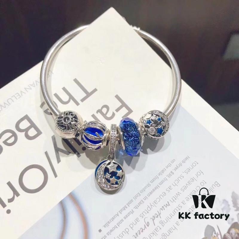692fe4c799f2d84055c8c13f Pandora Pandora Blue Star and Moon New Arrival! Highest Quality on Market, Supports Counter Cleaning! Made with Counter Materials, Perfect 1:1 Craftsmanship! Thai Imported Original Silver Wire with Blue Glass, Hollow Star and Moon Bead, I Love You Round Bead, Blue Luster Bead, Deep Star and Moon Pendant. S925 Silver with Official Packaging!