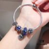 692fe4c899f2d84055c8c147 Pandora Pandora Blue Star and Moon New Arrival! Highest Quality on Market, Supports Counter Cleaning! Made with Counter Materials, Perfect 1:1 Craftsmanship! Thai Imported Original Silver Wire with Blue Glass, Hollow Star and Moon Bead, I Love You Round Bead, Blue Luster Bead, Deep Star and Moon Pendant. S925 Silver with Official Packaging!