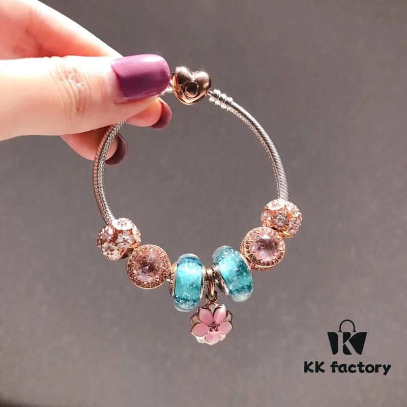 692fe4d299f2d84055c8c15e Pandora Night Glow Mint Rose Peach Blossom New Arrival! Crafted with authentic boutique materials, perfectly replicating the original quality. Features night glow mint glass beads, rose-shaped sparkling crystal white cat's eye bead, rose daisy charm, paired with a rose peach blossom pendant. Made in S925 silver and comes with official boutique packaging!