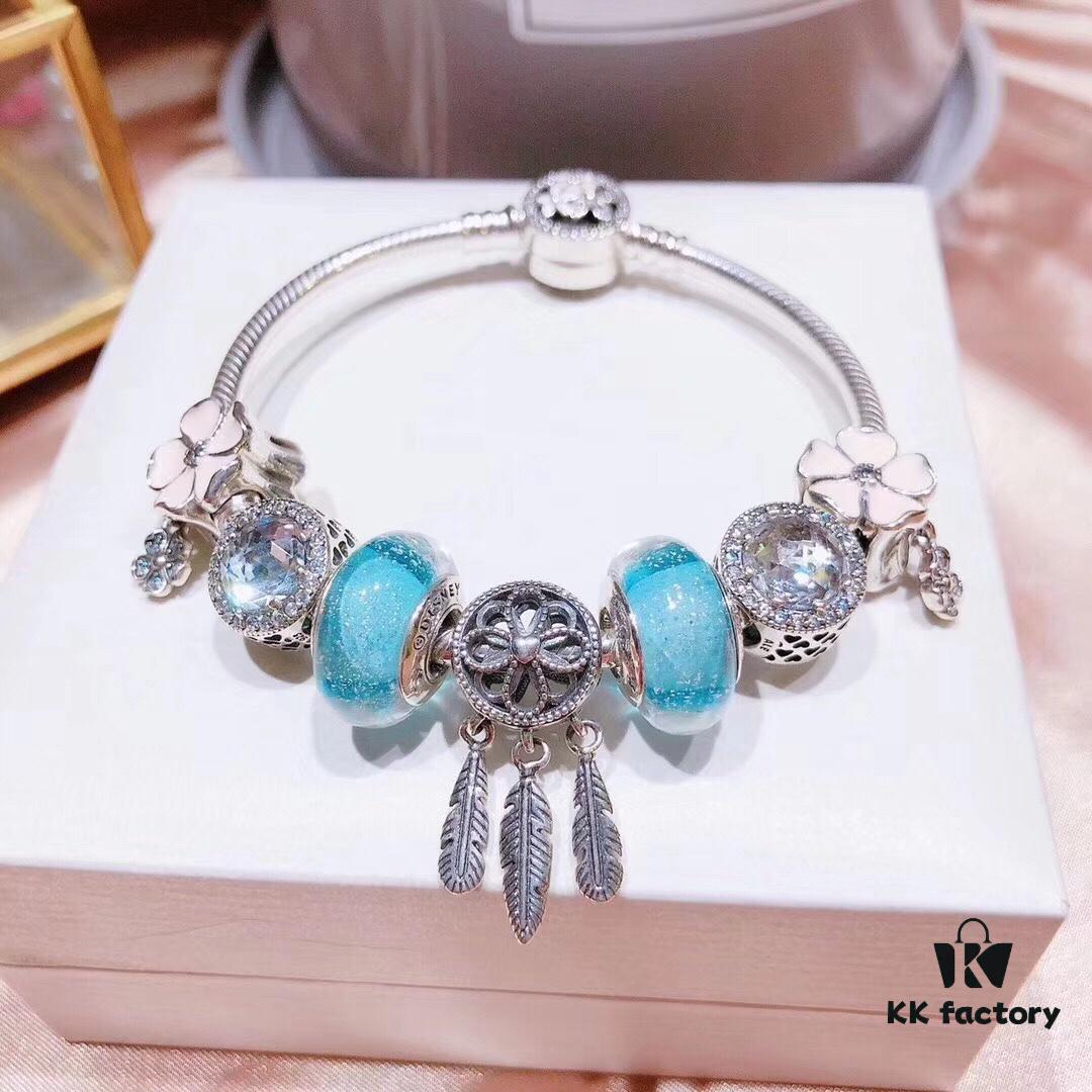 692fe4d799f2d84055c8c166 Pandora Night Glow Mint Dreamcatcher Necklace – High-Quality Reproduction with Authentic Materials