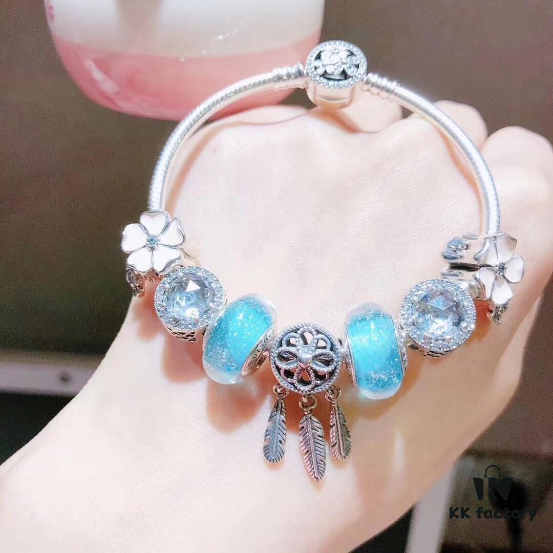 692fe4d899f2d84055c8c16c Pandora Night Glow Mint Dreamcatcher Necklace – High-Quality Reproduction with Authentic Materials