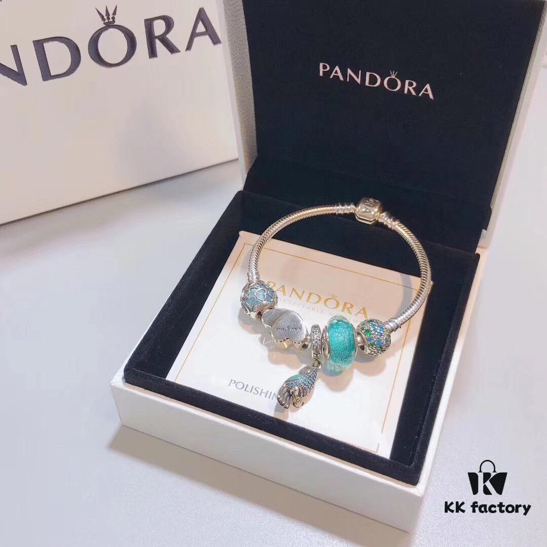 692fe4df99f2d84055c8c17a Pandora Mint Parrot New Arrival! Mint Glass with Silver Wire Facet, Double Heart for Valentine's Day, Green Sparkling Bead, Blue Twisted Love, Parrot Pendant
