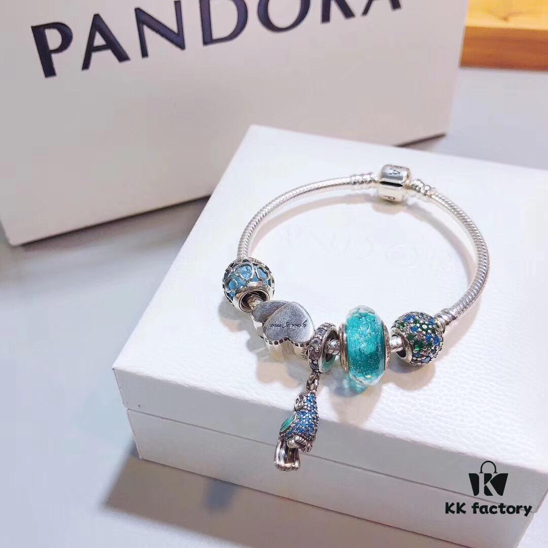 692fe4df99f2d84055c8c17c Pandora Mint Parrot New Arrival! Mint Glass with Silver Wire Facet, Double Heart for Valentine's Day, Green Sparkling Bead, Blue Twisted Love, Parrot Pendant