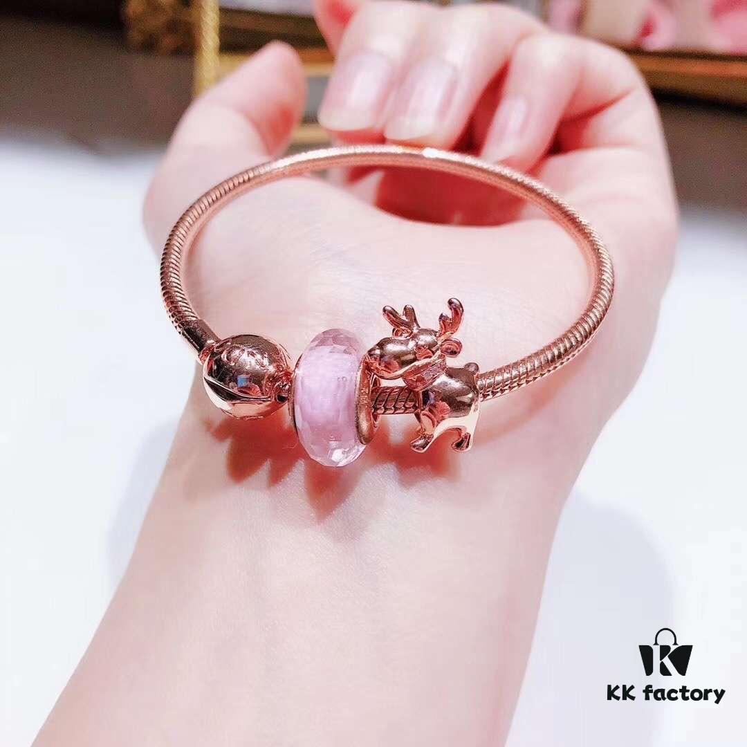 692fe4e199f2d84055c8c17f Pandora Rose Mini Reindeer New Arrival! Made with ZP material, perfectly crafted, quality comparable to ZP! Silver wire pink faceting, cute and playful little reindeer 🦌🍃🌺