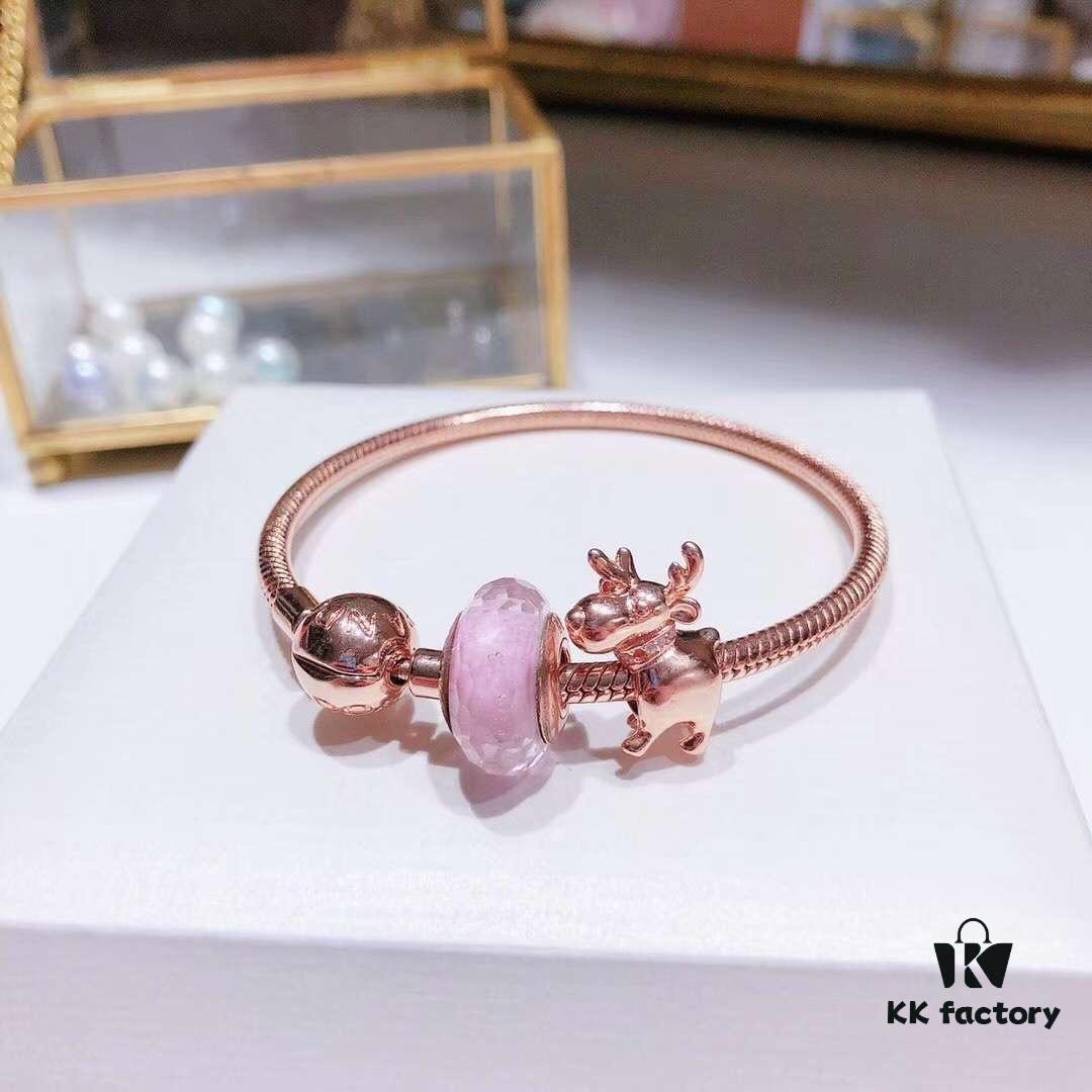 692fe4e299f2d84055c8c181 Pandora Rose Mini Reindeer New Arrival! Made with ZP material, perfectly crafted, quality comparable to ZP! Silver wire pink faceting, cute and playful little reindeer 🦌🍃🌺