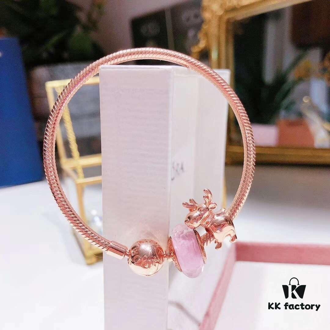 692fe4e299f2d84055c8c182 Pandora Rose Mini Reindeer New Arrival! Made with ZP material, perfectly crafted, quality comparable to ZP! Silver wire pink faceting, cute and playful little reindeer 🦌🍃🌺