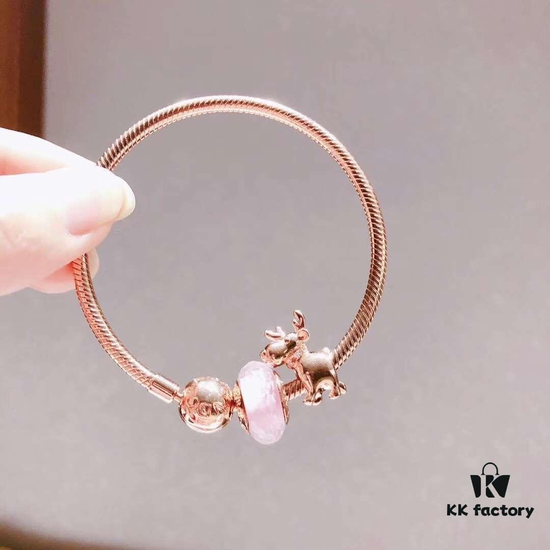 692fe4e399f2d84055c8c183 Pandora Rose Mini Reindeer New Arrival! Made with ZP material, perfectly crafted, quality comparable to ZP! Silver wire pink faceting, cute and playful little reindeer 🦌🍃🌺