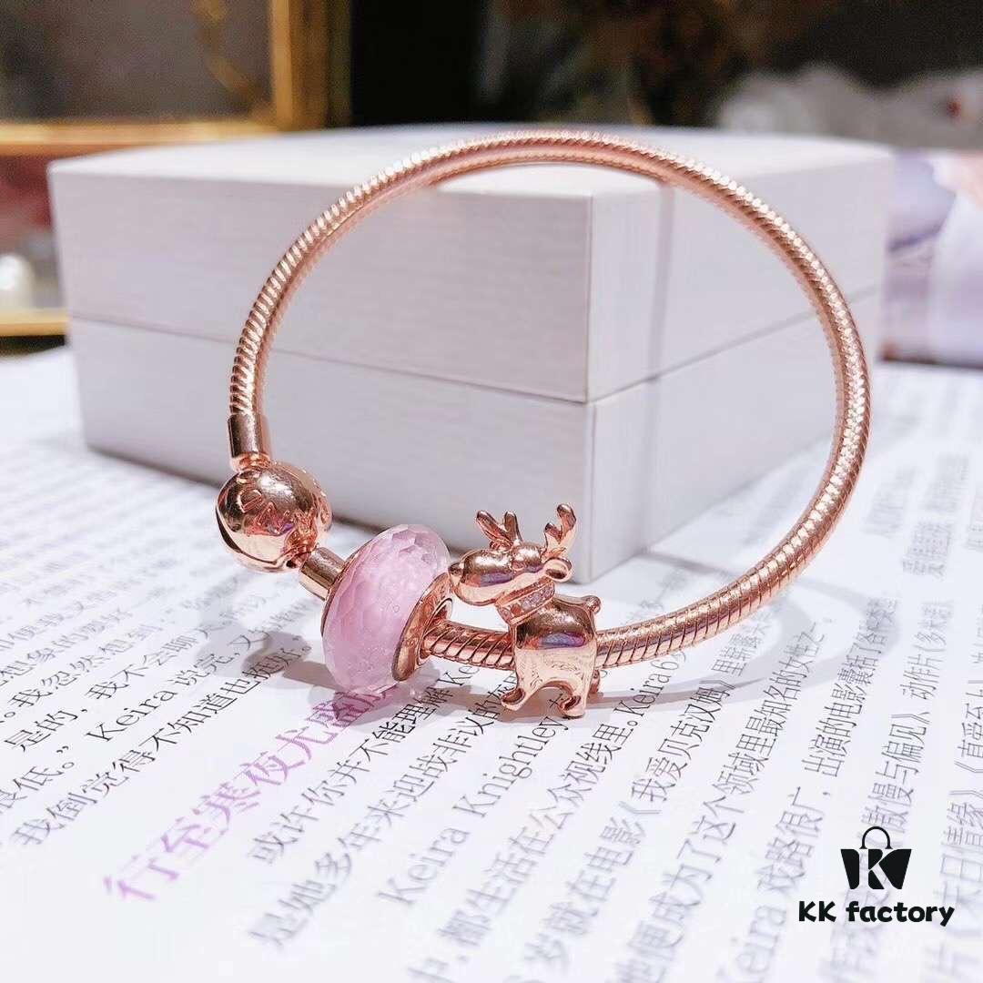 692fe4e499f2d84055c8c185 Pandora Rose Mini Reindeer New Arrival! Made with ZP material, perfectly crafted, quality comparable to ZP! Silver wire pink faceting, cute and playful little reindeer 🦌🍃🌺