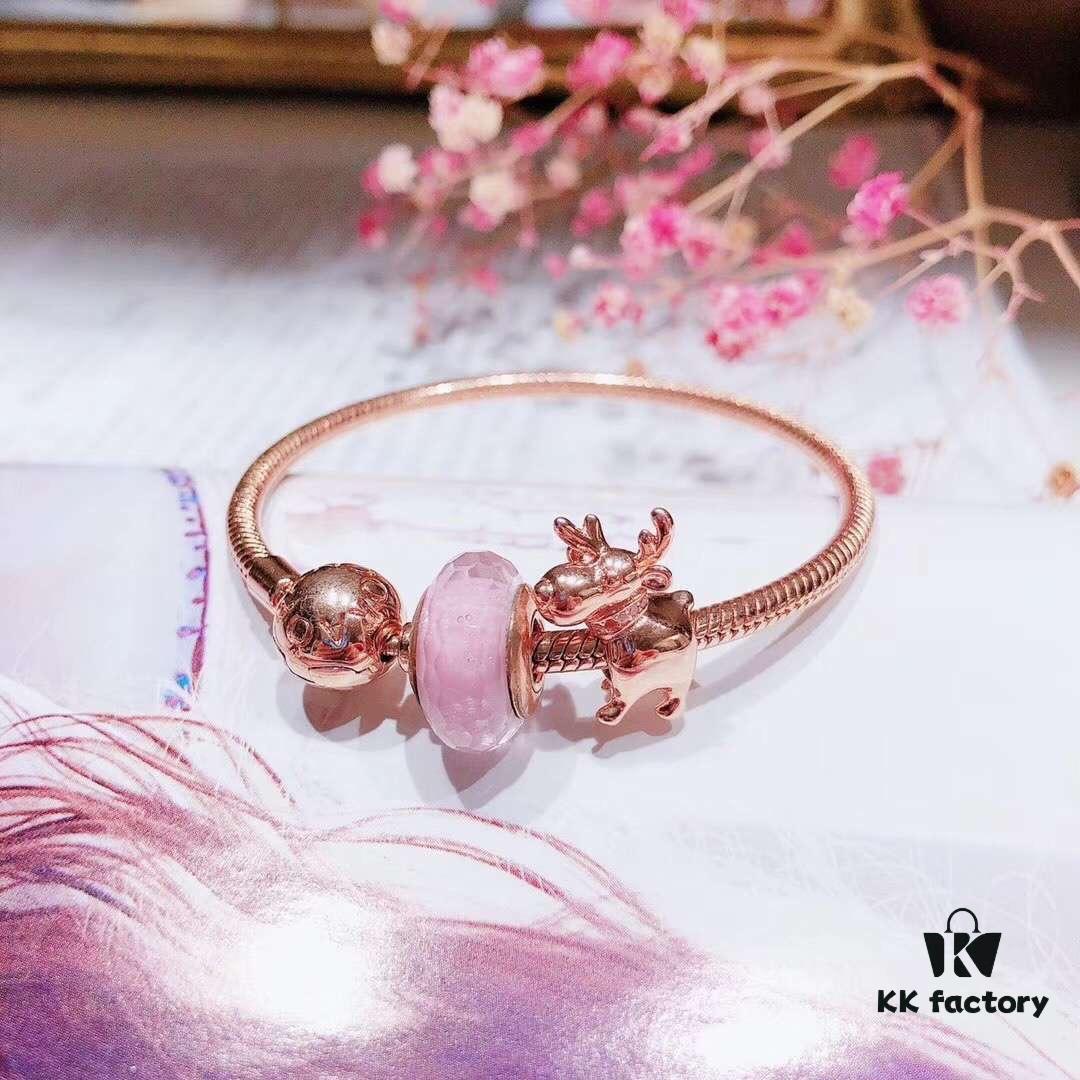692fe4e599f2d84055c8c189 Pandora Rose Mini Reindeer New Arrival! Made with ZP material, perfectly crafted, quality comparable to ZP! Silver wire pink faceting, cute and playful little reindeer 🦌🍃🌺