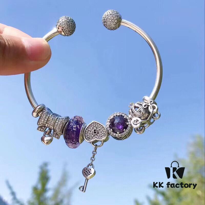 692fe4ea99f2d84055c8c192 Pandora Pandora Purple Heart Key Pendant 🔑 New Arrival! Made with Counter Material for One-to-One Perfect Craftsmanship, Quality Comparable to Official Stores!