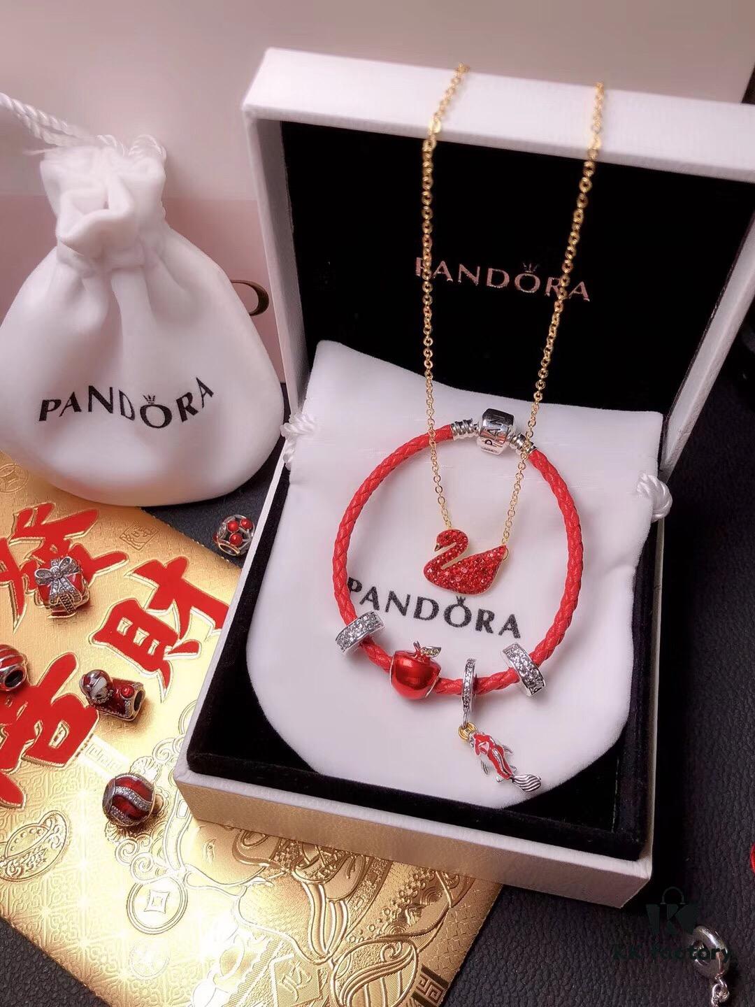 692fe50899f2d84055c8c1c1 Pandora New Year Flash Sale: Red Swan Necklace + Pandora Red String Bracelet Set