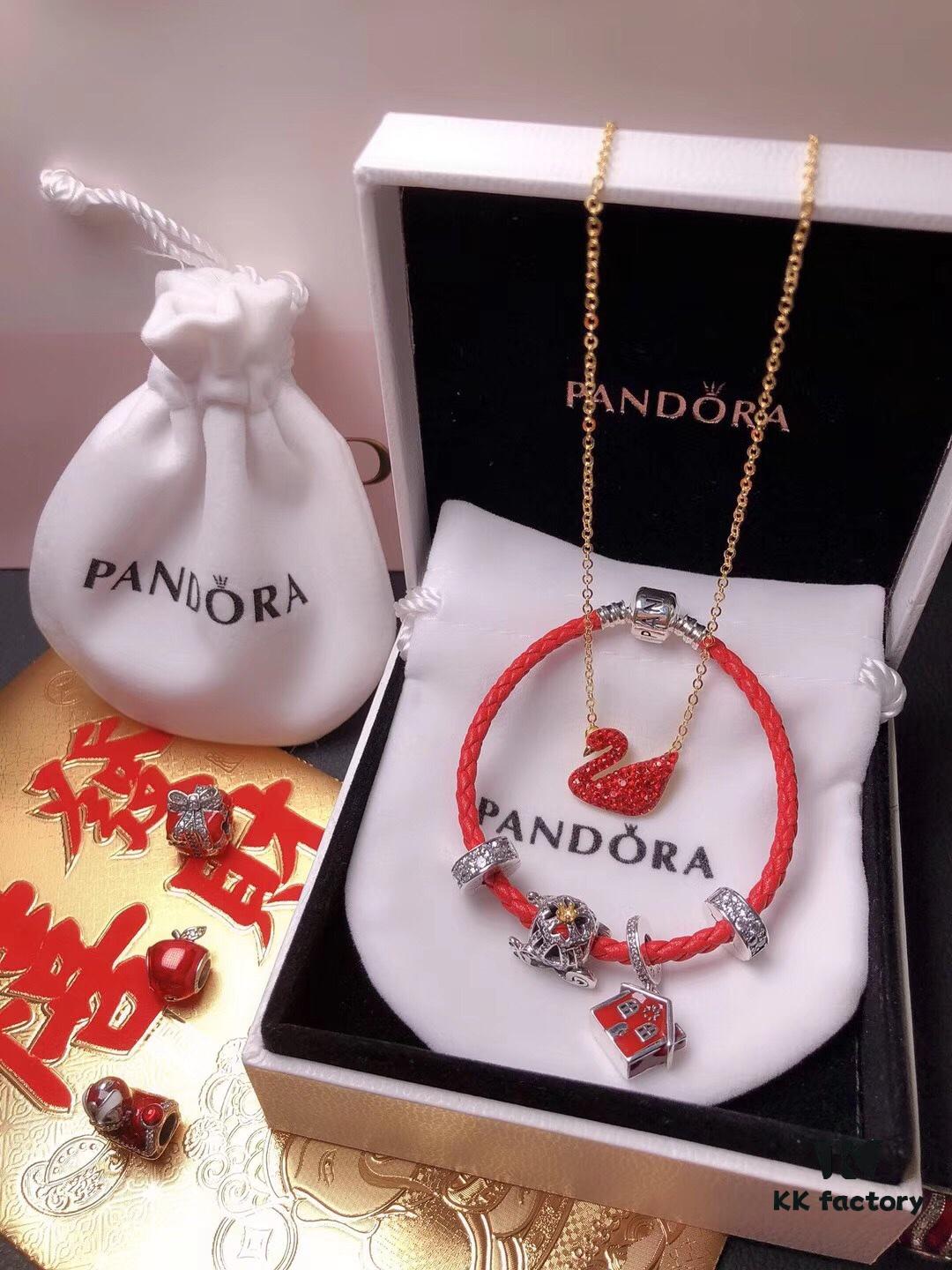 692fe50899f2d84055c8c1c2 Pandora New Year Flash Sale: Red Swan Necklace + Pandora Red String Bracelet Set