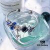 692fe51199f2d84055c8c1d3 Pandora Pandora Shiny Blue Key 🔑 New Arrival! Imported Thai Shiny Blue Silver Wire Faceted Glass, Sparkling ✨ Snowflake ❄️, Brilliant Blue Luster, Elegant White Cherry Blossom 🌸 Openwork Bead, Sparkling Diamond Key 🔑, Supports Official Counter Cleaning, S925 Silver with Official Packaging! 🍃🌺