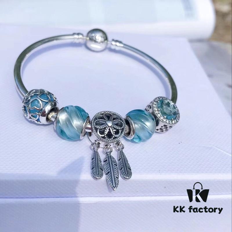 692fe51799f2d84055c8c1dd Pandora Pandora Water Blue Spiral Dream Catcher New Arrival! Made with counter materials, perfectly crafted one-to-one, quality comparable to official store products! Water blue spiral glass beads, sparkling water blue cat's eye, water blue entwined love ❤️, paired with a meaningful dream catcher pendant, simple and refreshing, making this autumn anything but dull. S925 silver comes with official packaging! 🍃🌺