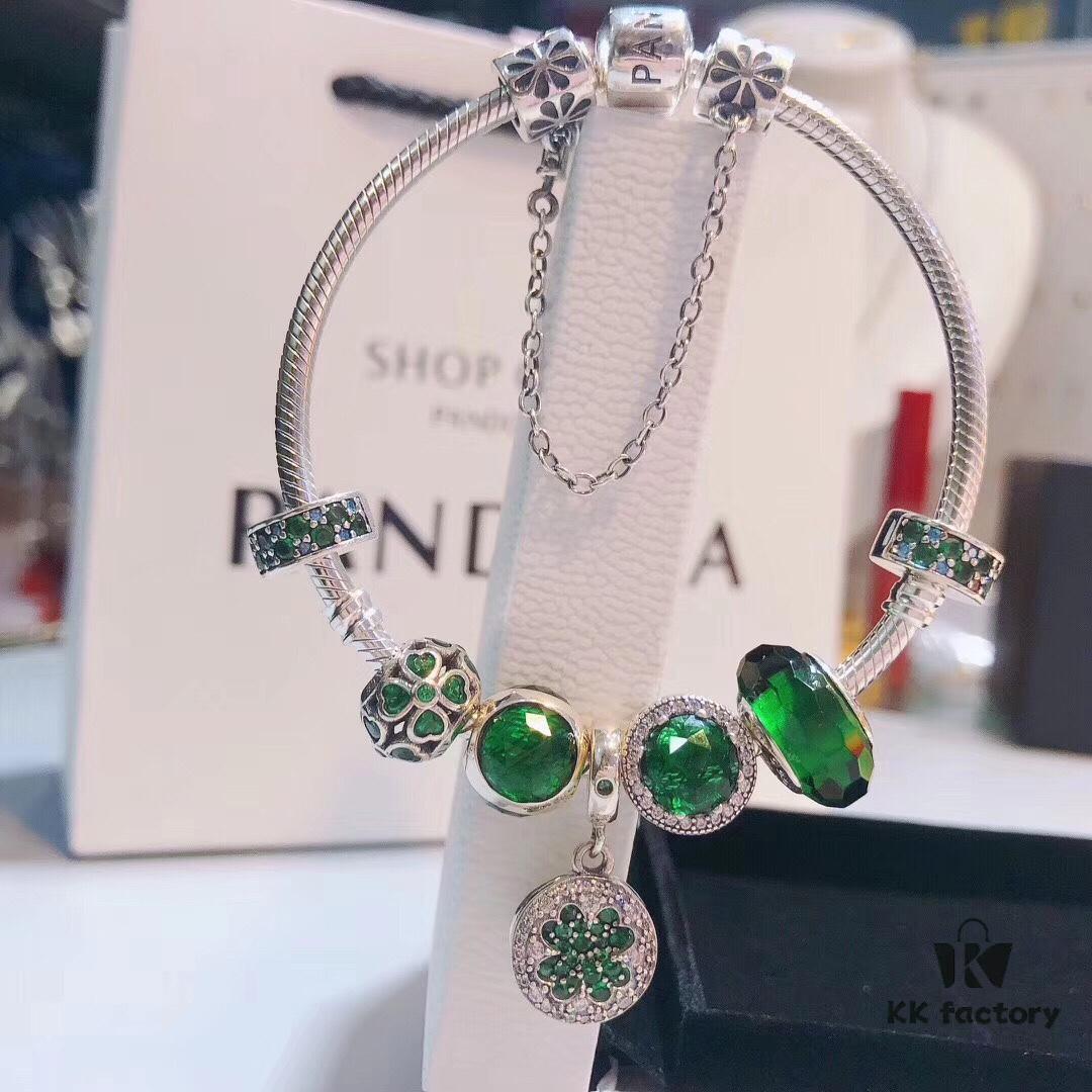 Pandora Fresh Green Clover Lucky Charm - New Arrival, Premium Replica with Authentic Materials