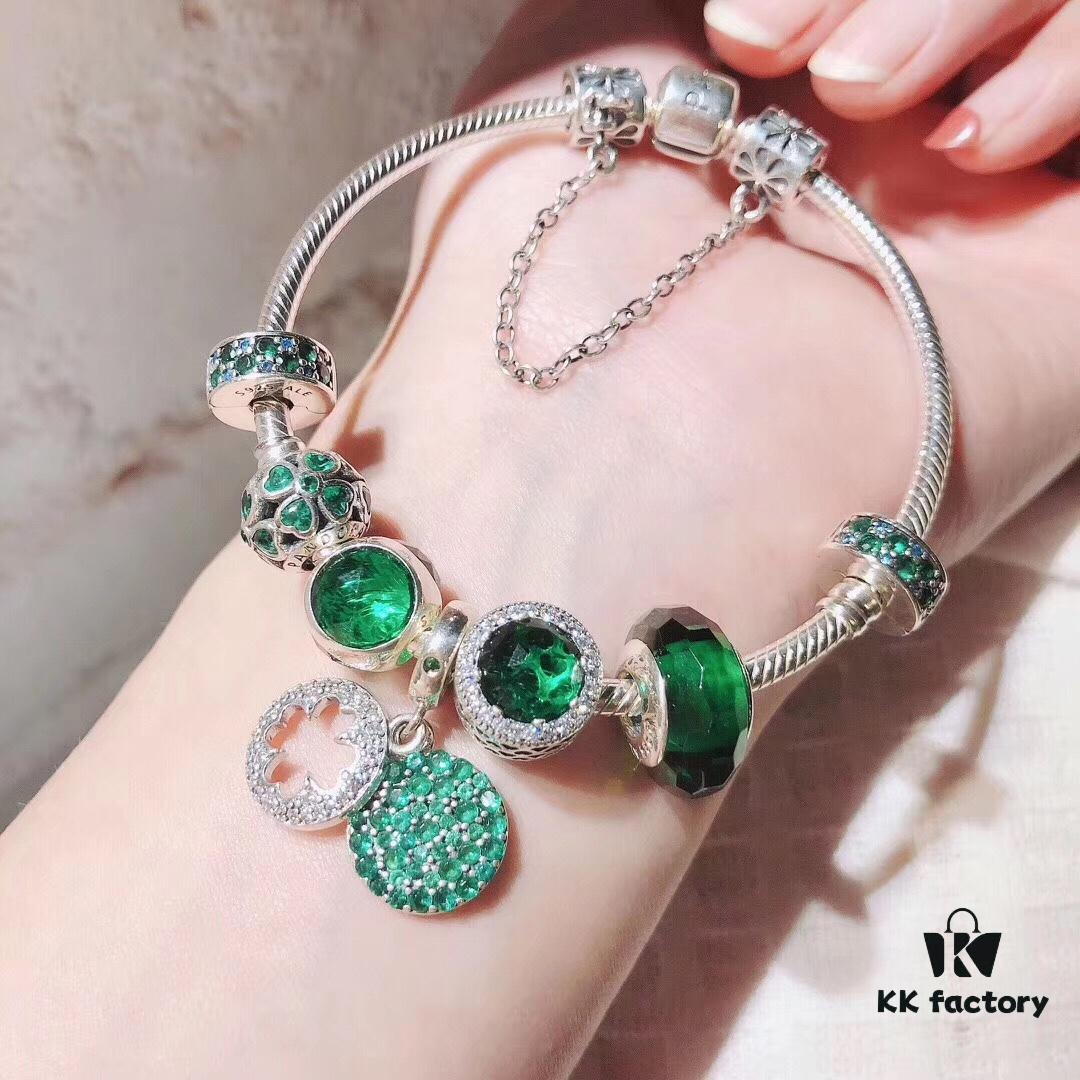 Pandora Fresh Green Clover Lucky Charm - New Arrival, Premium Replica with Authentic Materials
