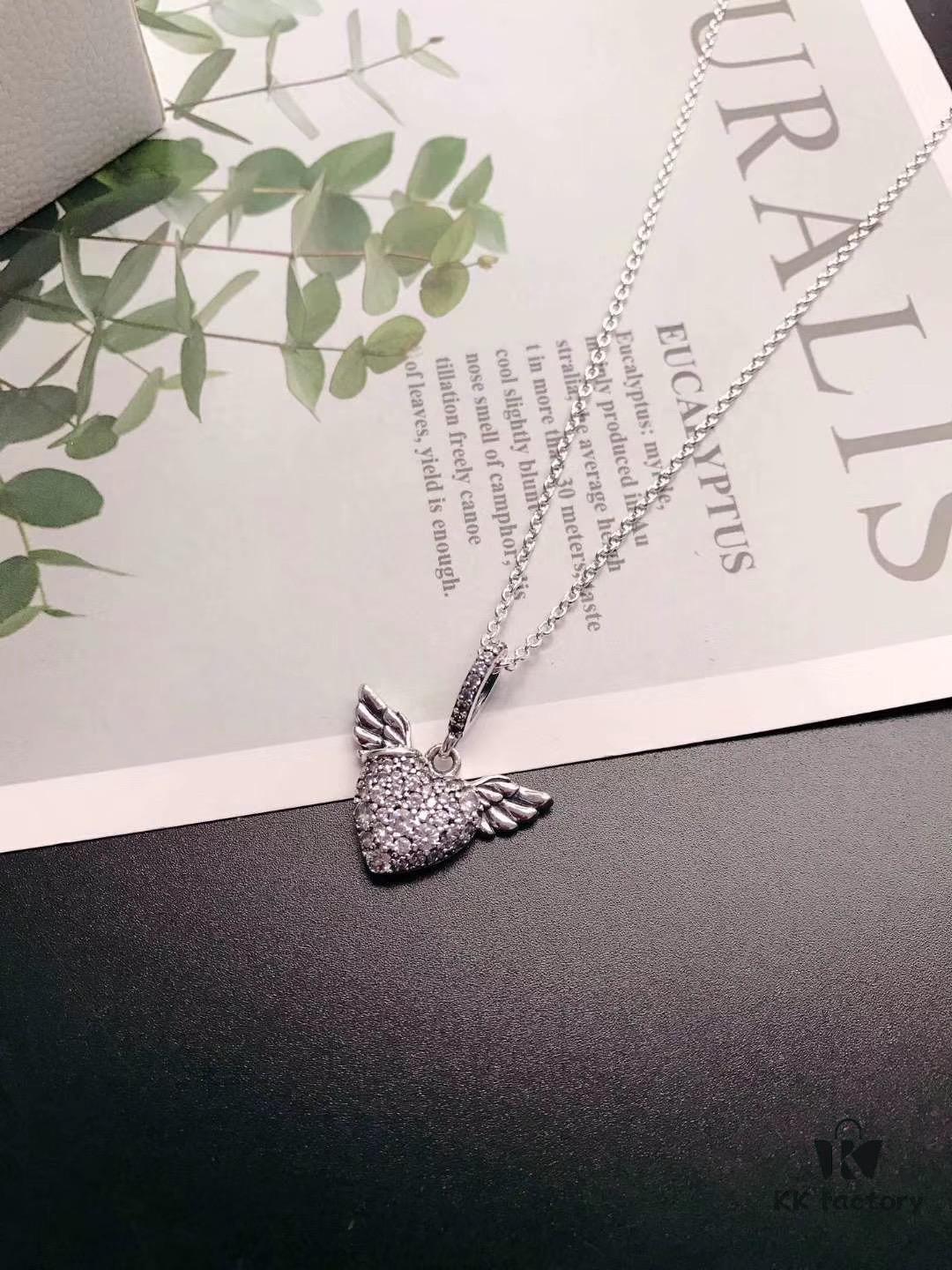 692fe54099f2d84055c8c21a Pandora Latest Angel Wings Micropaved Diamond Necklace in 925 Silver with Sparkling Stone Accents