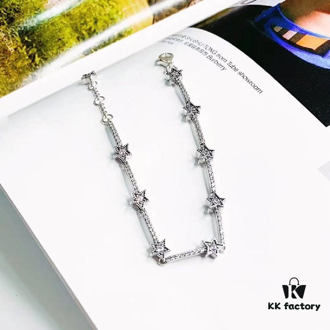 692fe54399f2d84055c8c21e Pandora Latest Celestial Star Bracelet, Nine Stars, Fully Encrusted with Crystals, Adjustable Length