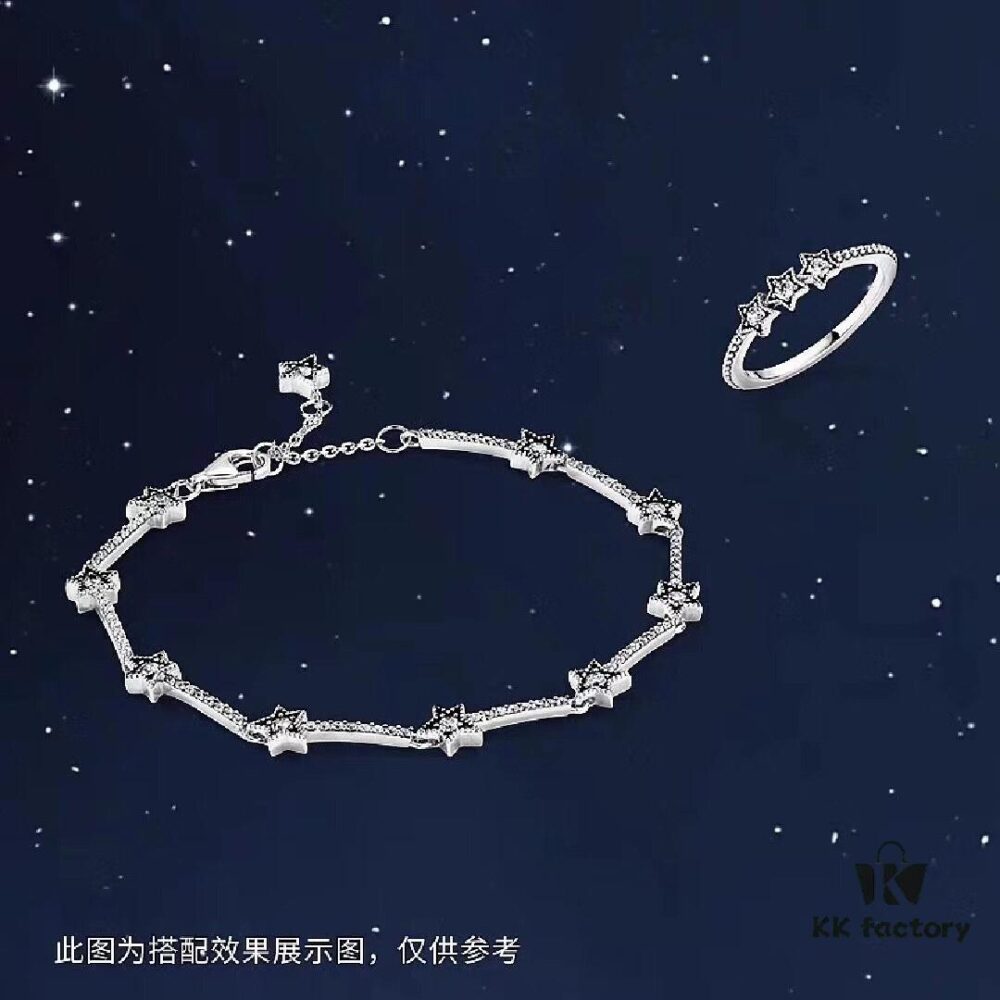 692fe54399f2d84055c8c222 Pandora Latest Celestial Star Bracelet, Nine Stars, Fully Encrusted with Crystals, Adjustable Length