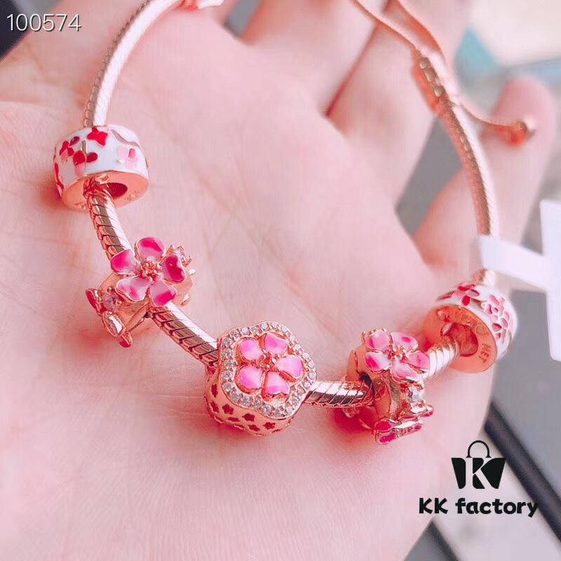 Pandora Manman Peach Blossom Series 'Blooming Splendor' Adjustable Bracelet