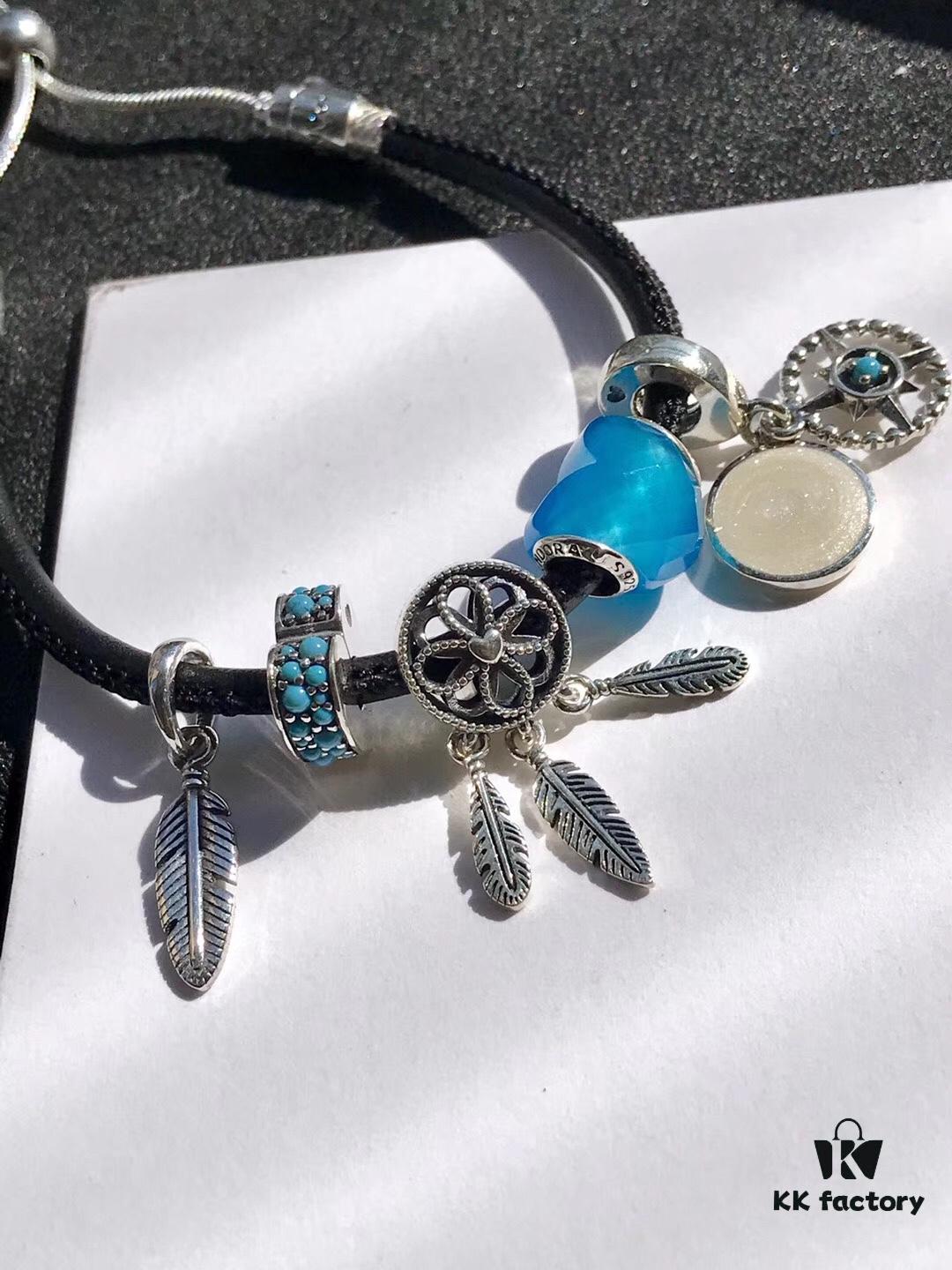 692fe55299f2d84055c8c24b Pandora Dreamcatcher Collection Summer Style ☀ 925 Sterling Silver Bead with Leather Bracelet Strap