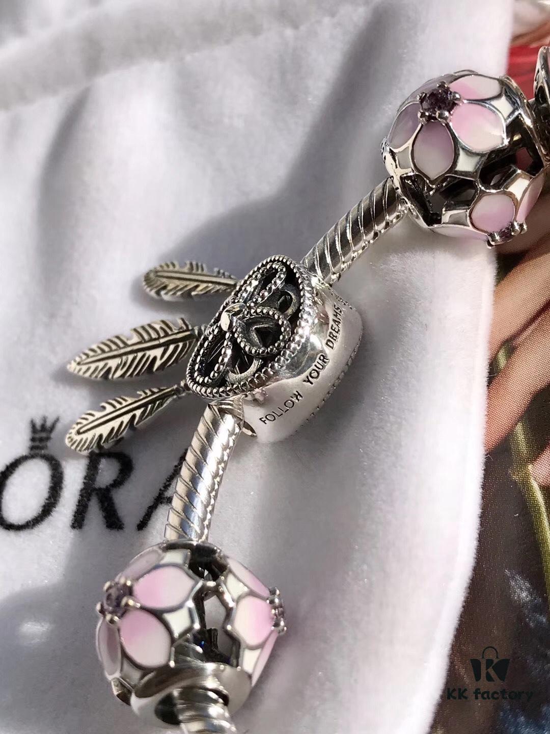 692fe56099f2d84055c8c269 Pandora • Peach Blossom Series • Genuine 925 Sterling Silver Bracelet with Enamel and Zirconia Detail