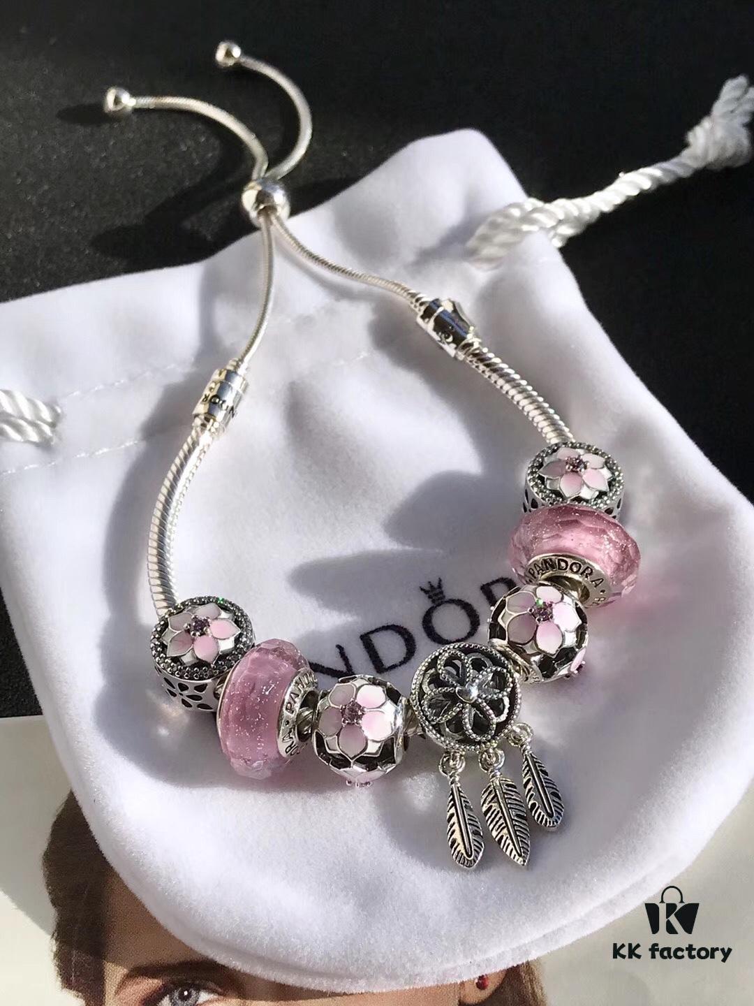 692fe56099f2d84055c8c26a Pandora • Peach Blossom Series • Genuine 925 Sterling Silver Bracelet with Enamel and Zirconia Detail