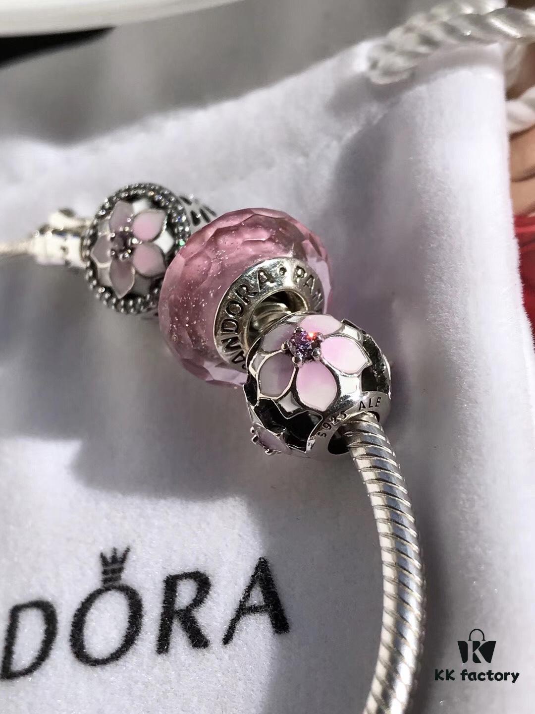692fe56199f2d84055c8c26b Pandora • Peach Blossom Series • Genuine 925 Sterling Silver Bracelet with Enamel and Zirconia Detail