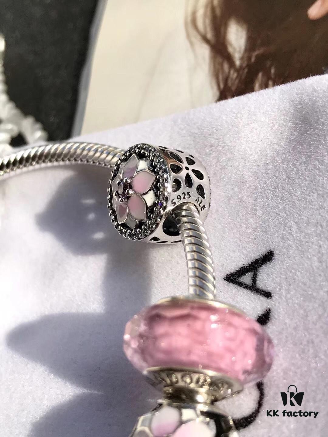 692fe56899f2d84055c8c275 Pandora • Peach Blossom Series • Genuine 925 Sterling Silver Bracelet with Enamel and Zirconia Detail
