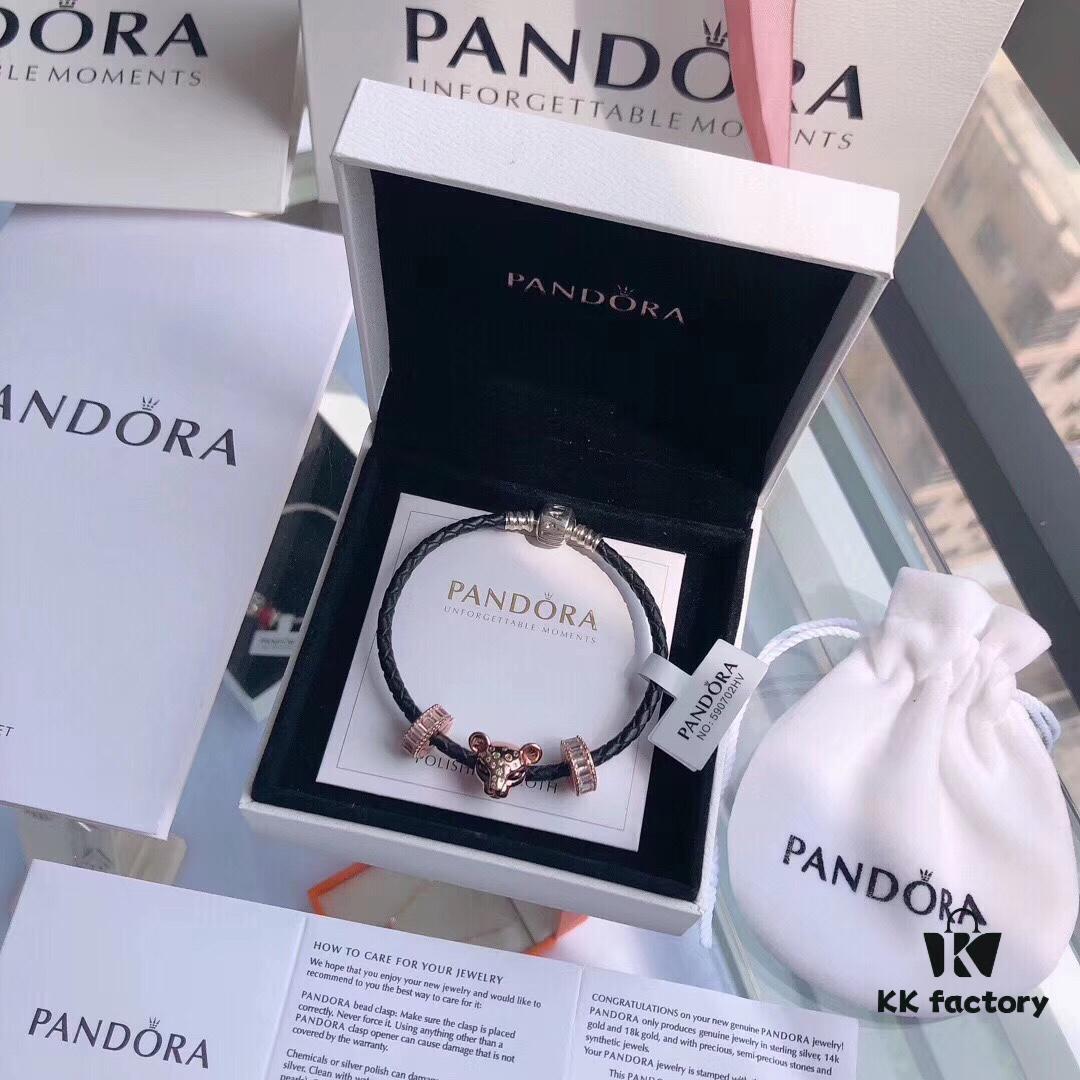 692fe56d99f2d84055c8c27d Pandora Rose Gold 'Sparkling Princess Lion' Leather Bracelet - Same as Official Website