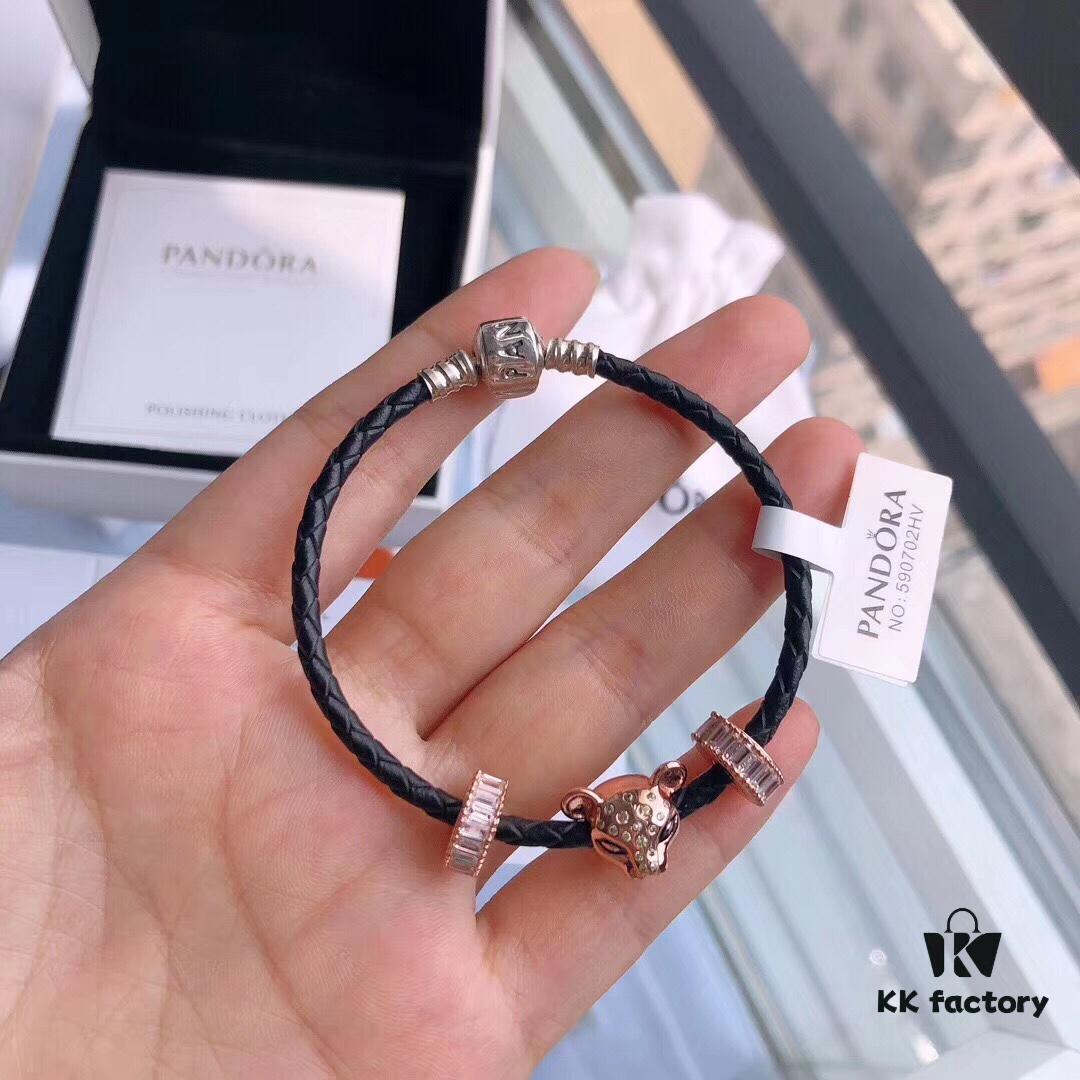 692fe56e99f2d84055c8c280 Pandora Rose Gold 'Sparkling Princess Lion' Leather Bracelet - Same as Official Website