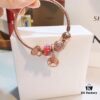 692fe57d99f2d84055c8c298 Pandora Thailand Imported Genuine Red Rose Olive Tree Pendant - ZP Material, Gold-Plated Murano Glass with Hollow Heart Design