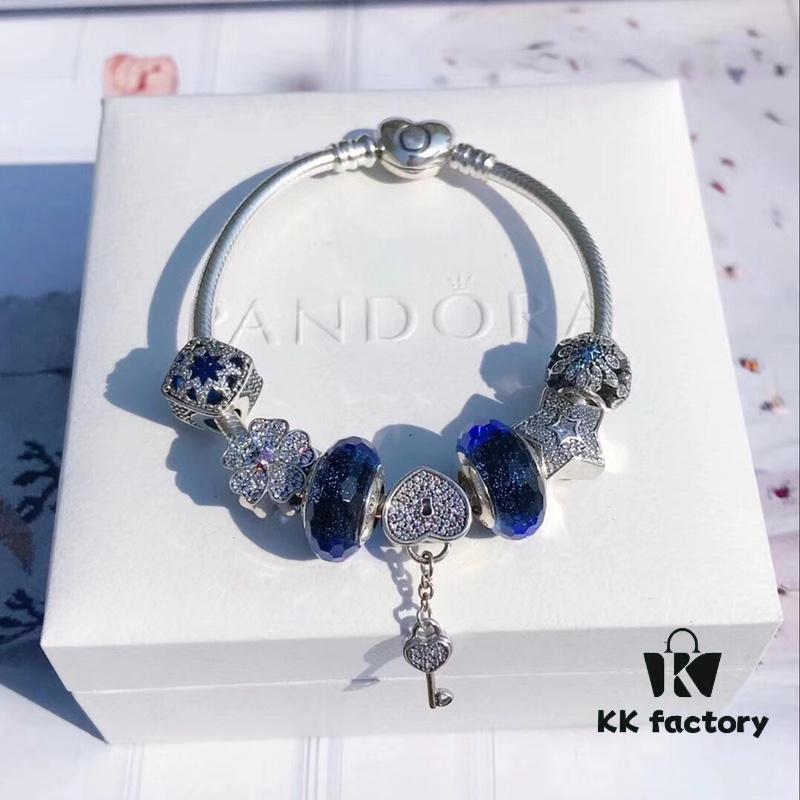 692fe58599f2d84055c8c2a9 Pandora Pandora Shimmering Blue Heart Key 🔑 New Arrival! Perfectly crafted with counter materials, one-to-one replication, quality comparable to official retail! Featuring shimmering blue faceted glass, sparkling diamond-cut star ⭐️, fully diamond-paved five-petal flower, glacial beauty, blue snowflake ❄️ bead, paired with heart-shaped ❤️ key 🔑 pendant. Made in S925 silver and comes with official retail packaging!