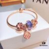692fe58c99f2d84055c8c2b9 Pandora Silver Purple Rose Love Totem New Arrival! ZP-Certified, Thai-Imported Faceted Glass with Rose Medal, Cat's Eye Heart Pendant on S925 Snake Chain