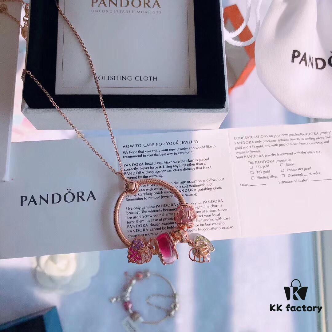 692fe5ac99f2d84055c8c2e3 Autumn New Arrival Pandora Official Website Same Style 'Enchanted Forest' Rose Gold Letter O Elegance Necklace Set