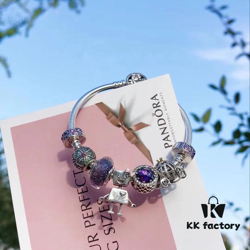 692fe5b099f2d84055c8c2ea Pandora Pandora Silver Wire Purple Lovely Bella New Arrival! Highest Quality on Market, Supports Counter Cleaning! Perfectly Crafted with Authentic Materials!
