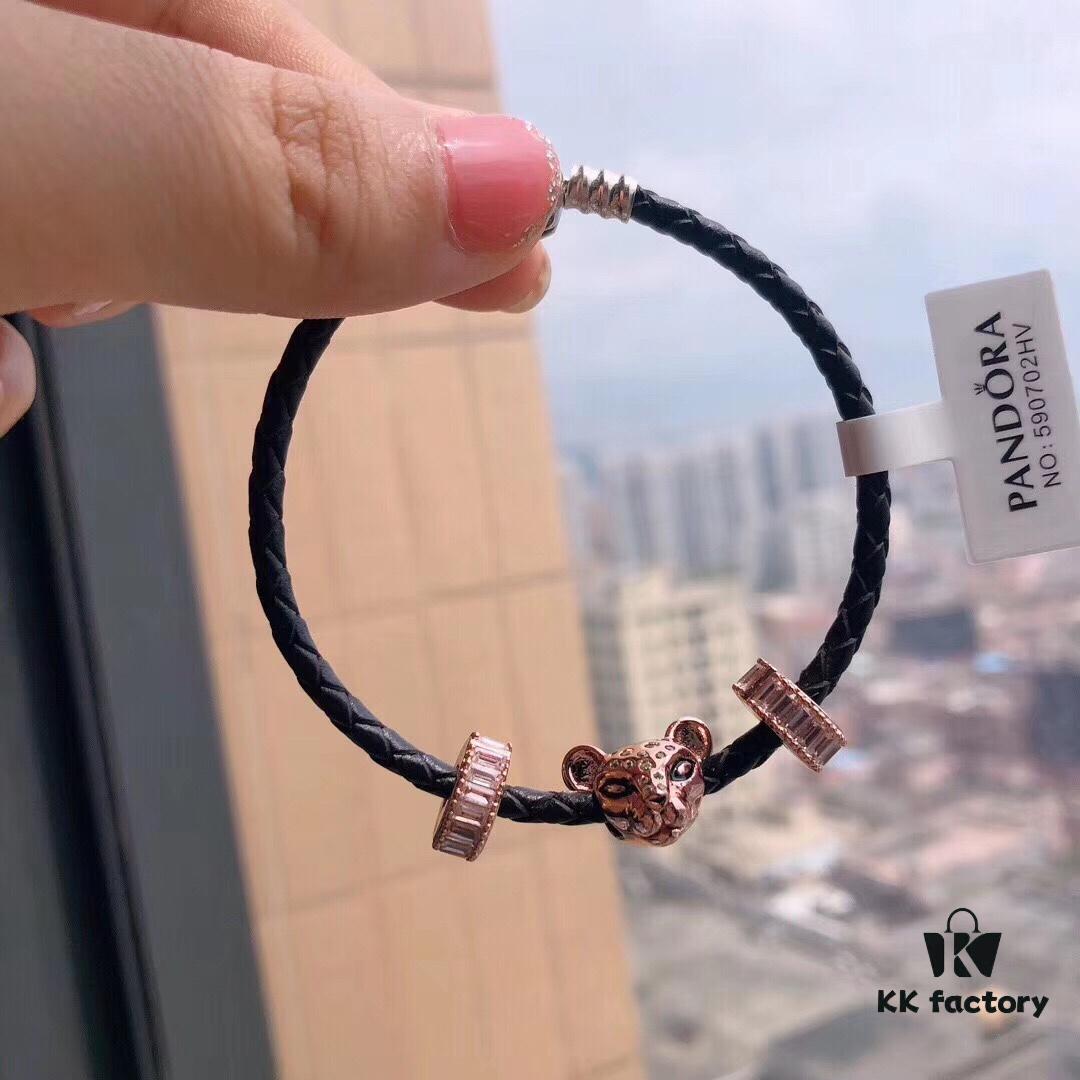 692fe5b099f2d84055c8c2ec Pandora Rose Gold 'Sparkling Princess Lion' Leather Bracelet - Same as Official Website