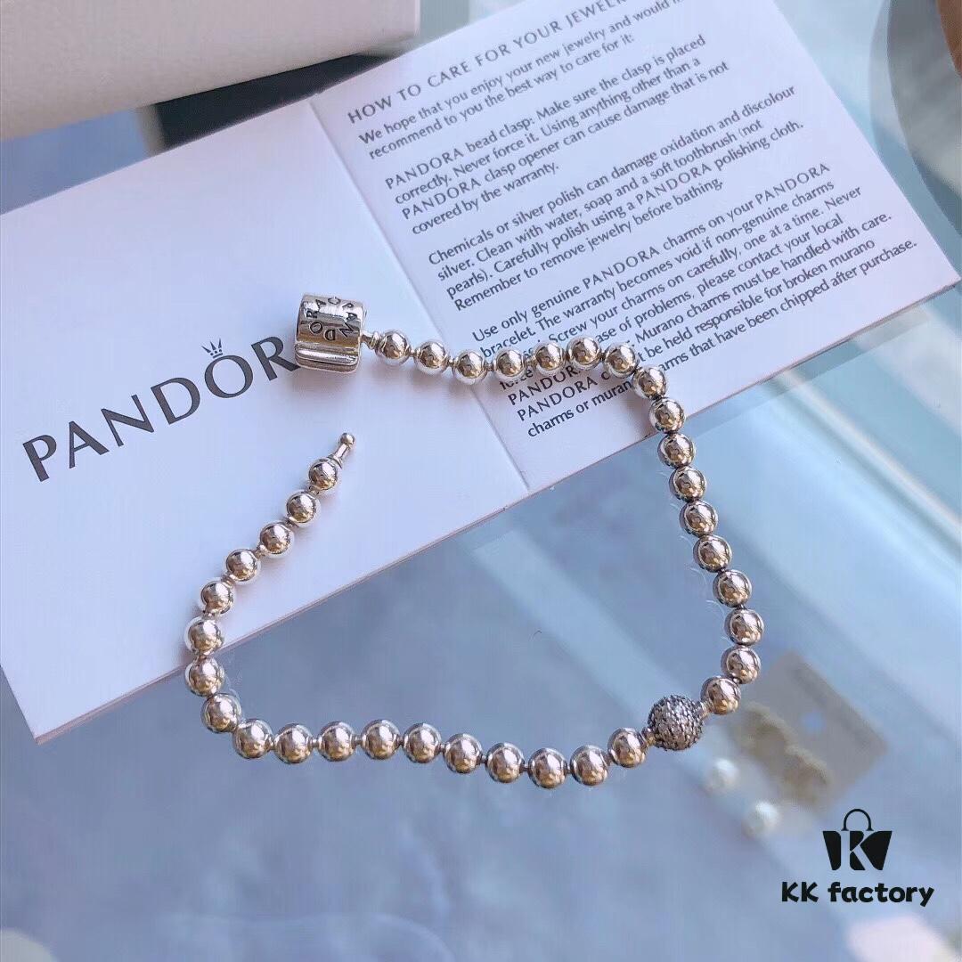 Official Website Same Style Pandora Bracelet 💫 925 Sterling Silver Bead-Set Charm Bracelet, Classic and Timeless, Brand New Design Inspired by Body Piercing Art and Punk Style