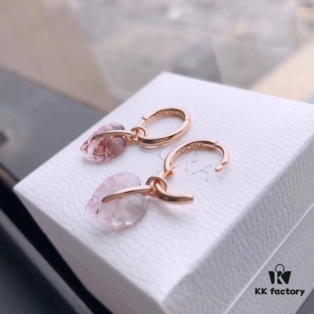 692fe5dd99f2d84055c8c336 PANDORA Pandora Official Website Same Style 'Glass Falling Leaves' Rose Gold Fall Leaf Earrings, Pink Murano Glass Leaf Earrings ✨ Hand-Polished Glass Leaf Each Piece 🍂