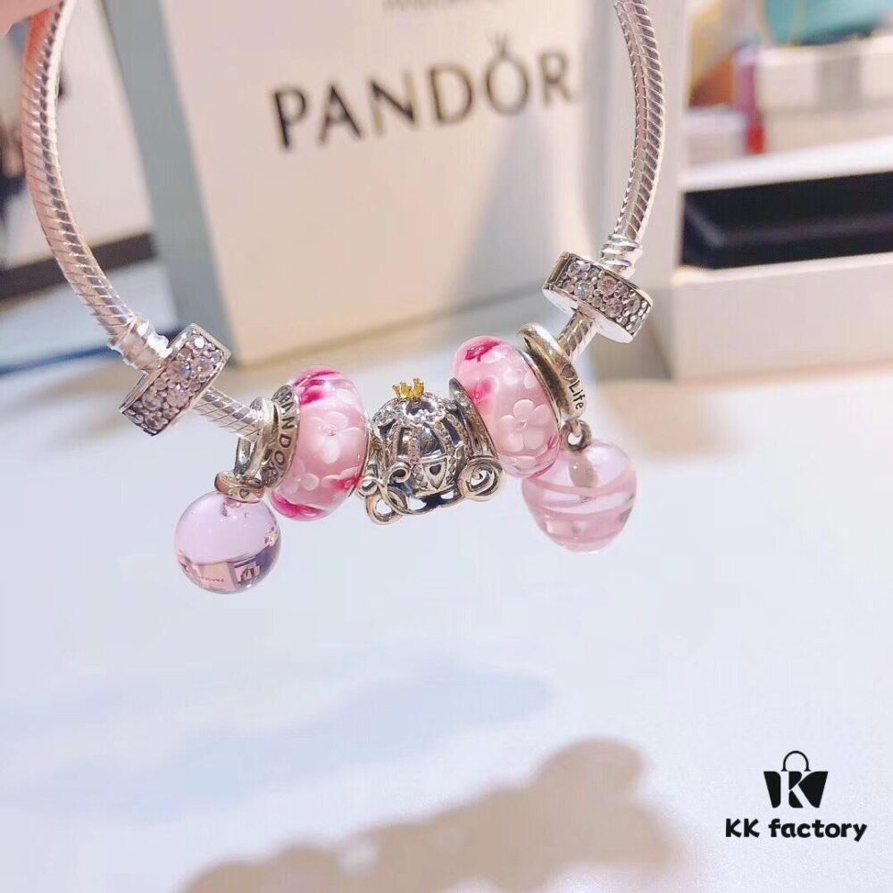692fe5ed99f2d84055c8c351 Pandora Pandora Blooming Peach Blossom Ribbon 🎀 New Arrival! Made with authentic boutique materials, perfectly crafted 1:1, quality comparable to boutique version! Features blooming peach blossom glass charm, fairy-tale pumpkin carriage, pink magic orb, pink ribbon 🎀, fully diamond-set clasp, comes with official boutique packaging!