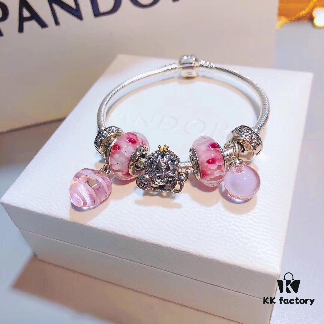 692fe5ed99f2d84055c8c352 Pandora Pandora Blooming Peach Blossom Ribbon 🎀 New Arrival! Made with authentic boutique materials, perfectly crafted 1:1, quality comparable to boutique version! Features blooming peach blossom glass charm, fairy-tale pumpkin carriage, pink magic orb, pink ribbon 🎀, fully diamond-set clasp, comes with official boutique packaging!
