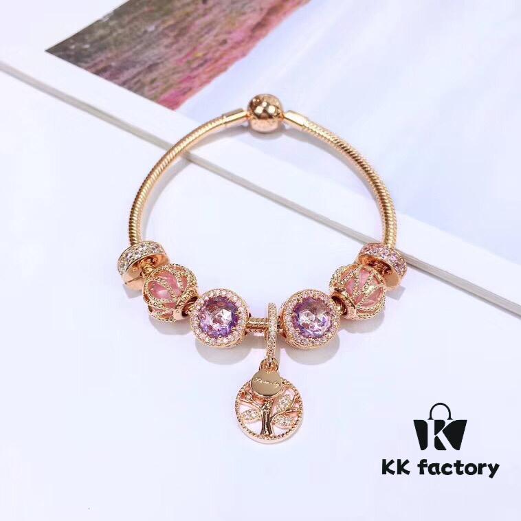 692fe60d99f2d84055c8c381 Pandora Rose Gold Series - Shiny Purple New Arrival! Non-fading, Hypoallergenic, Premium Materials Customized to Match Original Store Quality