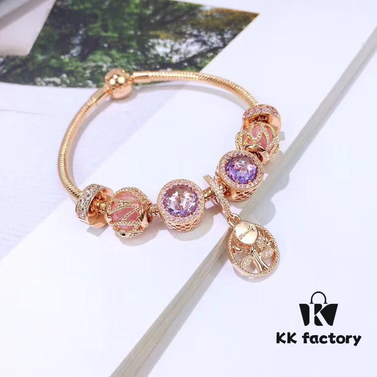 692fe60f99f2d84055c8c387 Pandora Rose Gold Series - Shiny Purple New Arrival! Non-fading, Hypoallergenic, Premium Materials Customized to Match Original Store Quality