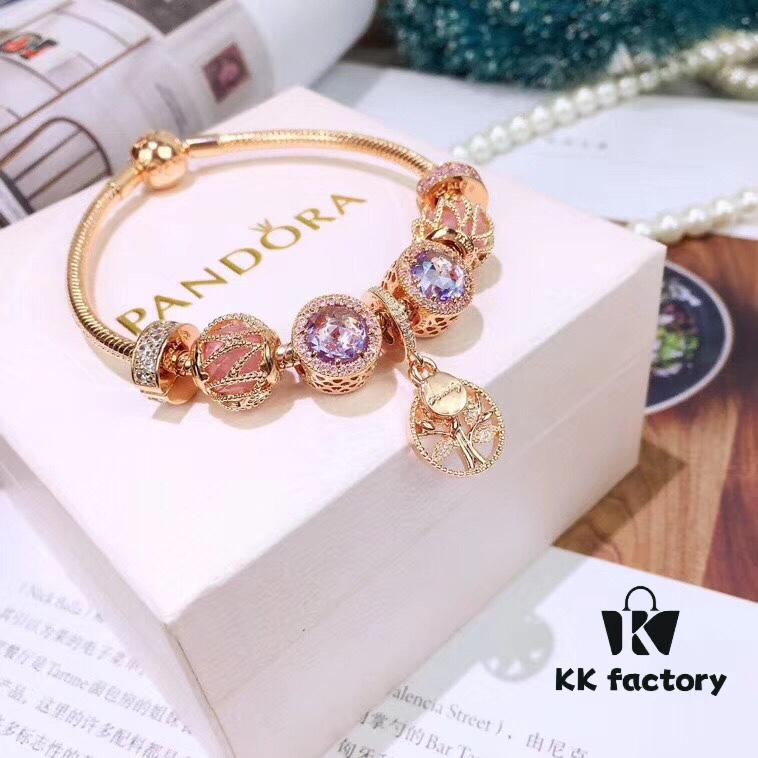 692fe61299f2d84055c8c38e Pandora Rose Gold Series - Shiny Purple New Arrival! Non-fading, Hypoallergenic, Premium Materials Customized to Match Original Store Quality