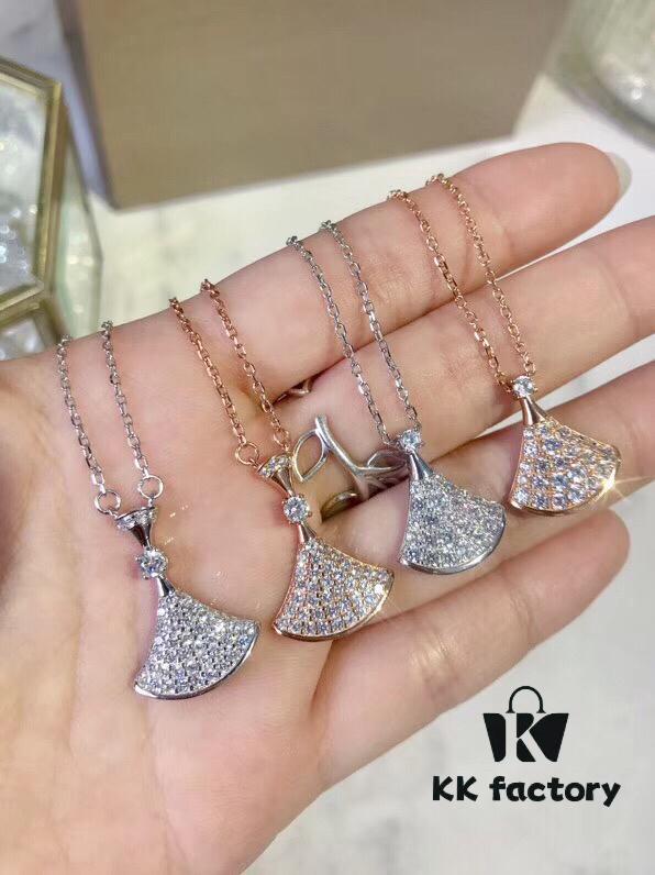 692fe62199f2d84055c8c3a9 Bvlgari Silver Version Skirt Necklace, 925 Pure Silver with 18K Gold Vacuum Plating, Set with Swarovski Crystals and Natural Mother of Pearl