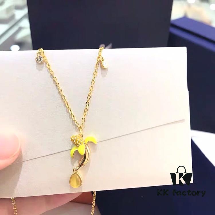 692fe62999f2d84055c8c3b9 Swarovski New Arrival Summer Yellow Banana Fruit Necklace