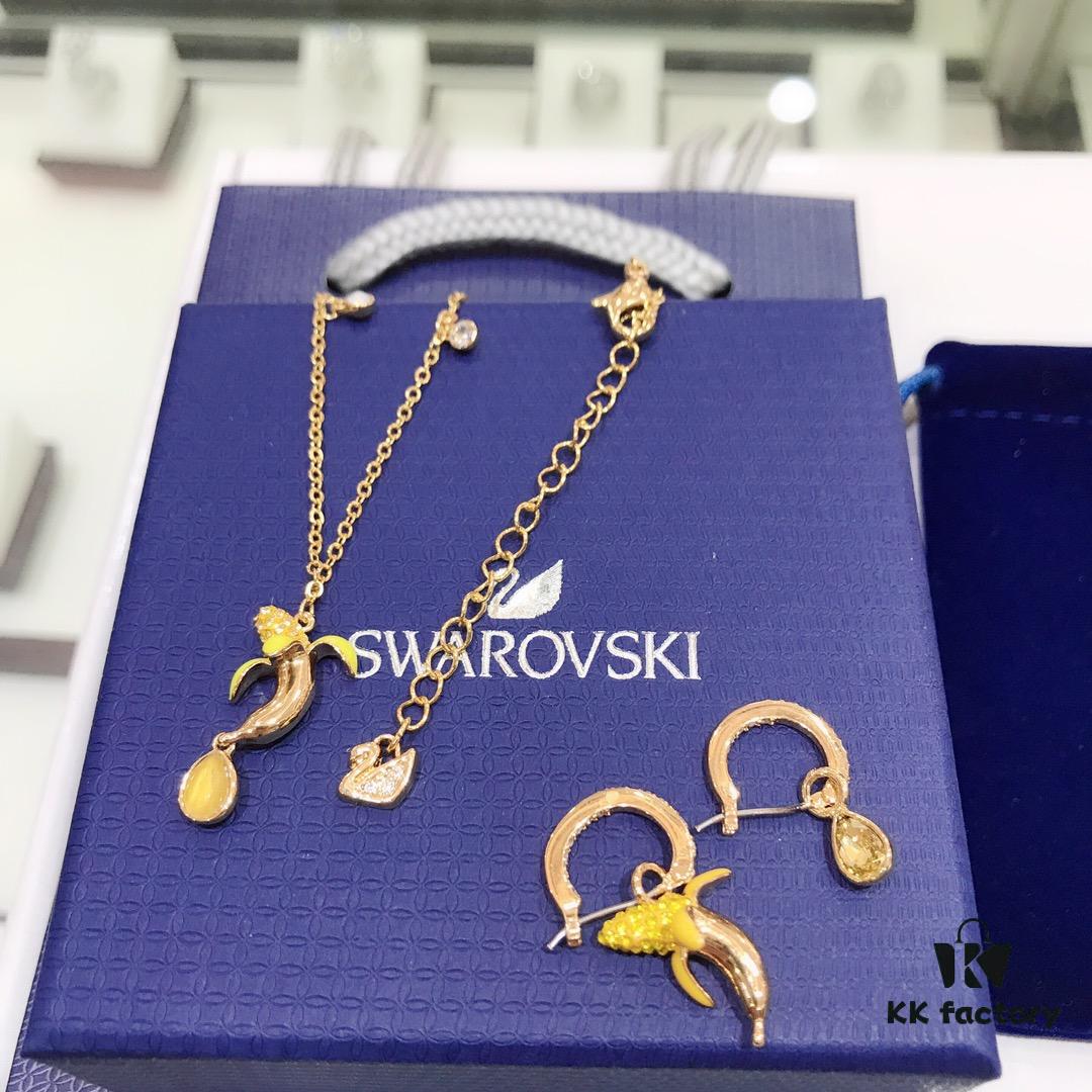 692fe62a99f2d84055c8c3be Swarovski New Arrival Summer Yellow Banana Fruit Necklace