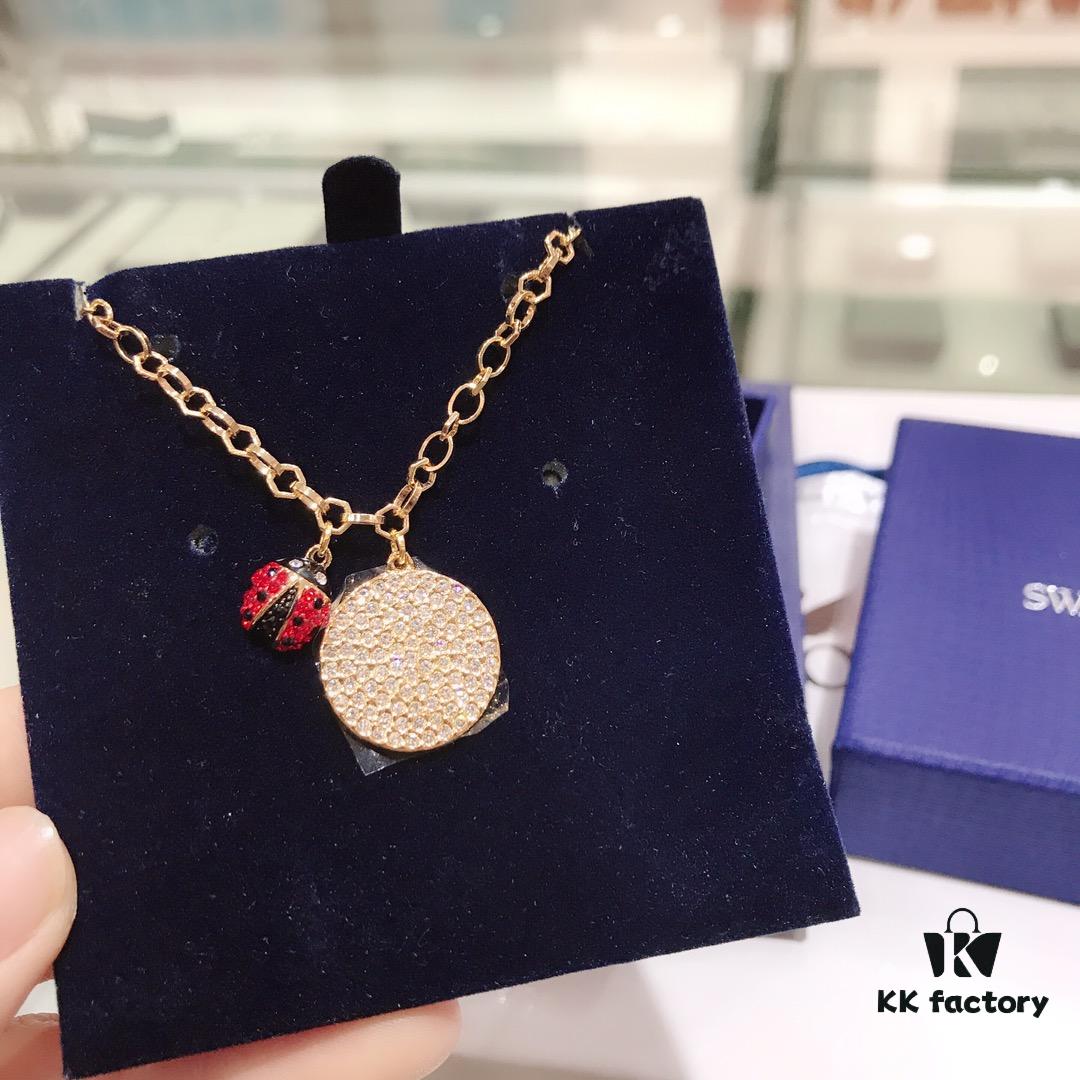 692fe62e99f2d84055c8c3c4 Swarovski 2019 Red Ladybug Hoop Necklace, Cute and Sweet Gift for Girlfriend, Flawless and Full of Vitality